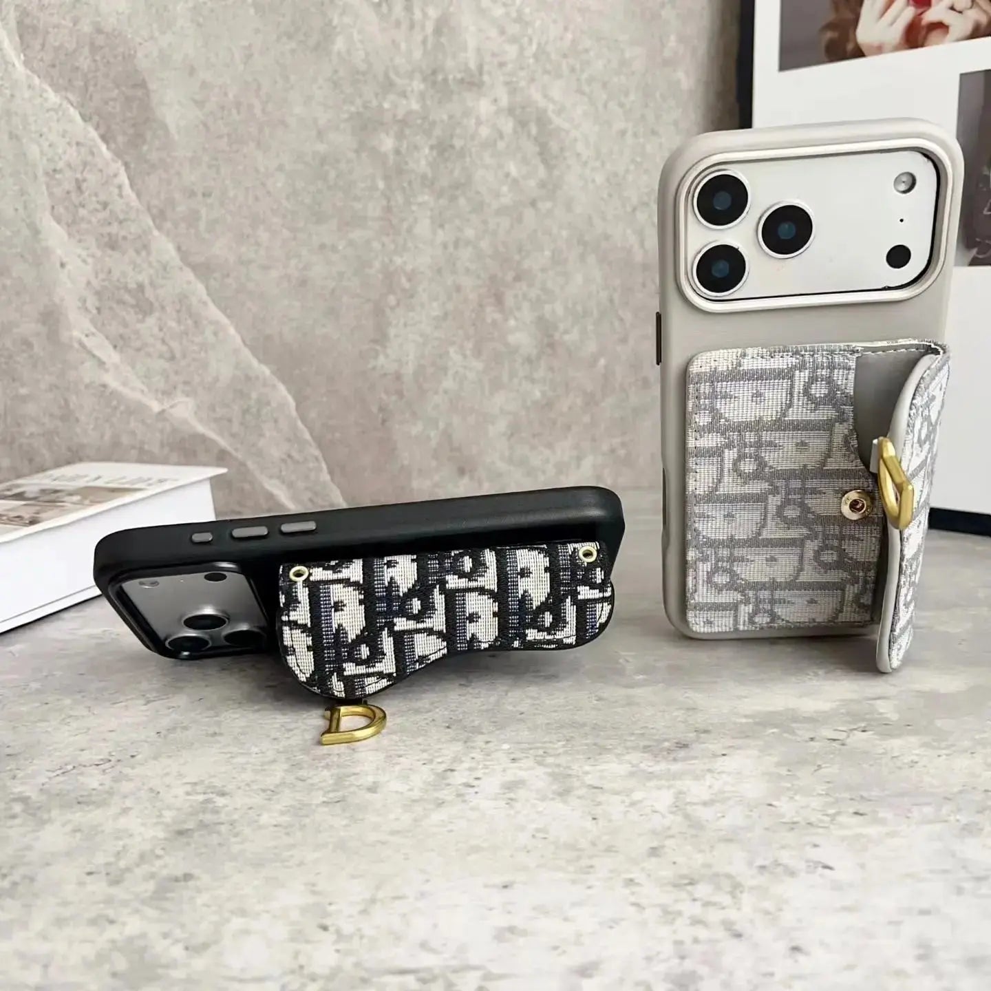 Dior D Black & Grey Oblique Case for iPhone 17 Pro / Max