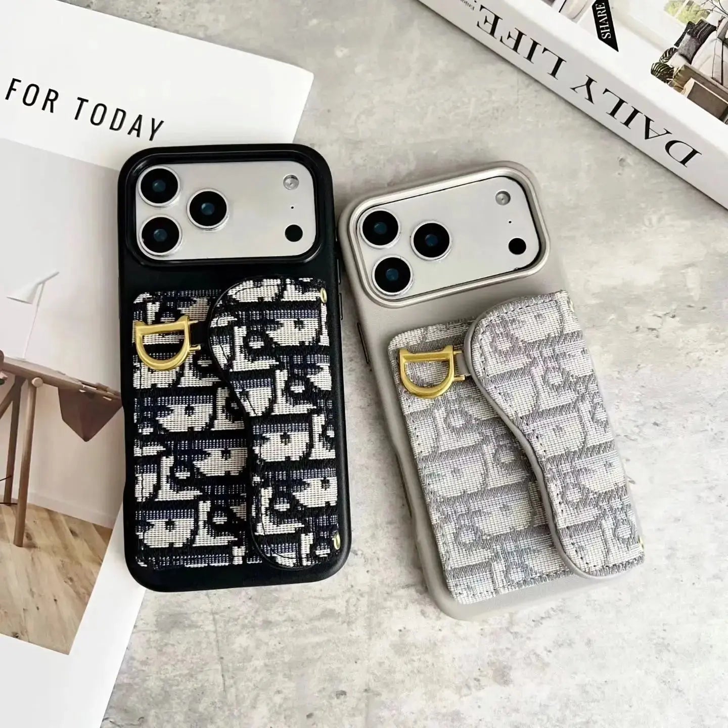 Dior D Black & Grey Oblique Case for iPhone 17 Pro / Max