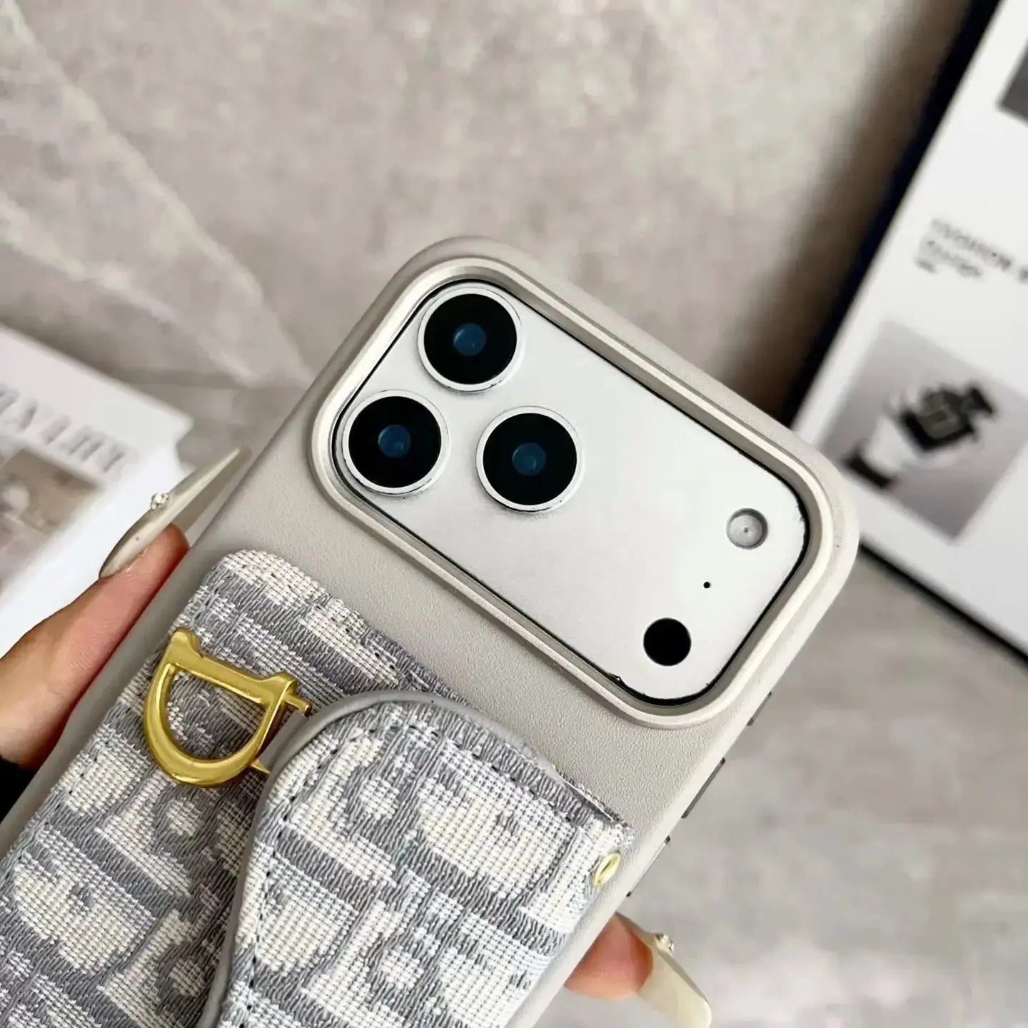 Dior D Black & Grey Oblique Case for iPhone 17 Pro / Max